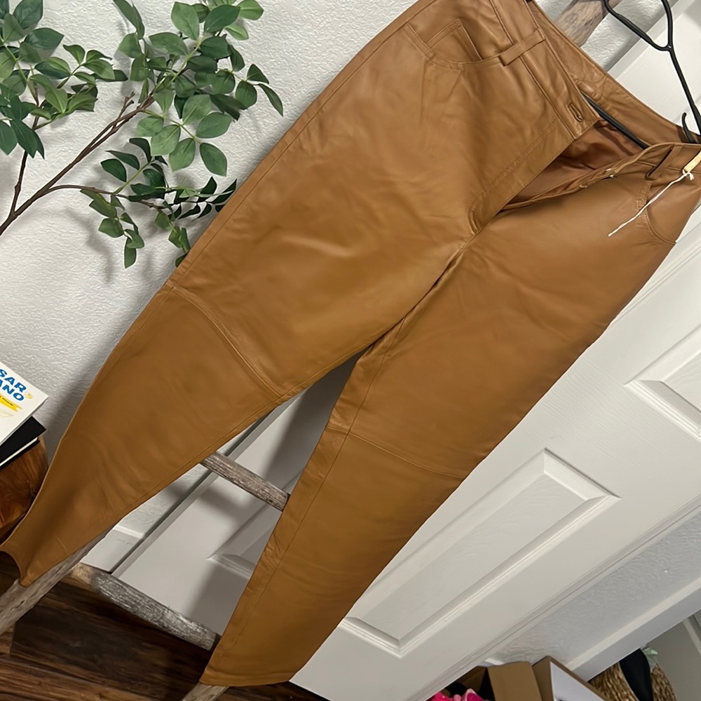 Tower hill leather high waisted pants, size 10T